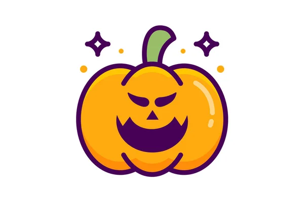 Calabazas Halloween Asustadizas Esquema Color Ineal Paquete Iconos — Vector de stock
