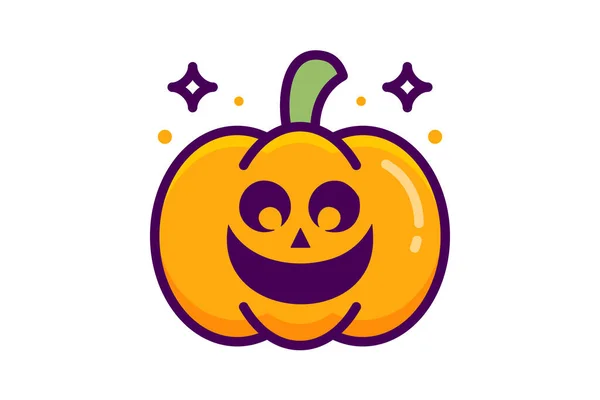 Enge Halloween Pompoenen Lijnkleur Omtrek Pictogrammen Pack — Stockvector