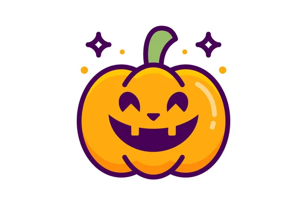 Scary Halloween Pumpkins Lineal Color Outline Icons Pack — Stock Vector