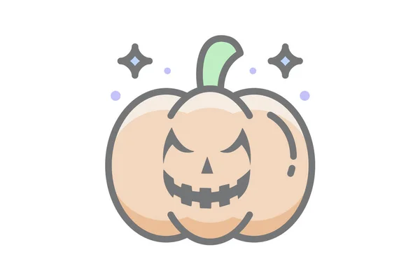 Scary Hallow Pumpkin Impressionnant Icône Remplie — Image vectorielle