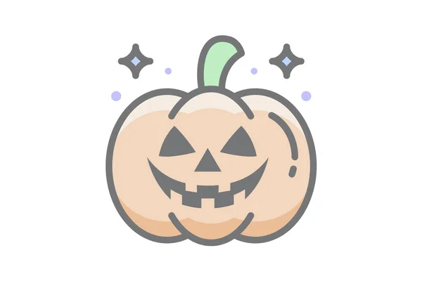 Scary Hallow Pumpkin Impressionnant Icône Remplie — Image vectorielle