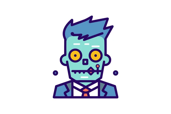 Harceleur Cimetière Icône Zombie — Image vectorielle