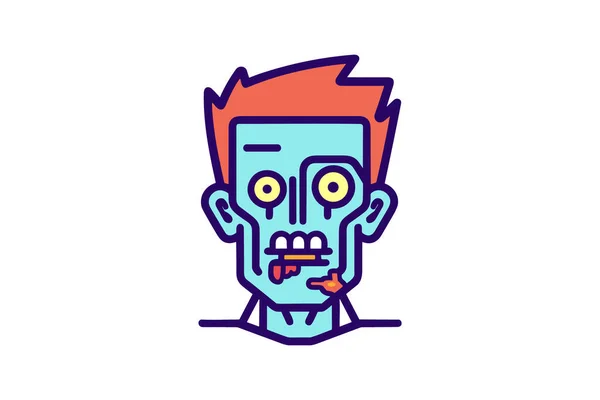 Terreur Zombie Icône Zombie — Image vectorielle