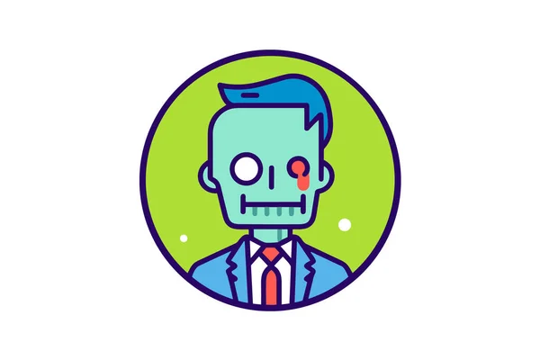 Terribles Muertos Vivientes Zombie Icon — Vector de stock