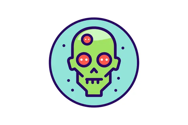 Strašidelný Masožravec Zombie Ikona — Stockový vektor