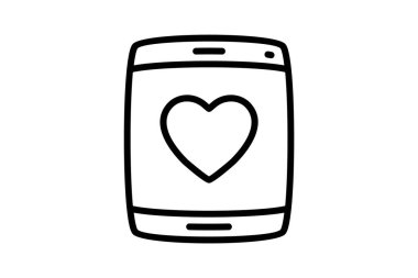 Favori Kalp Çizgisi Simgesi