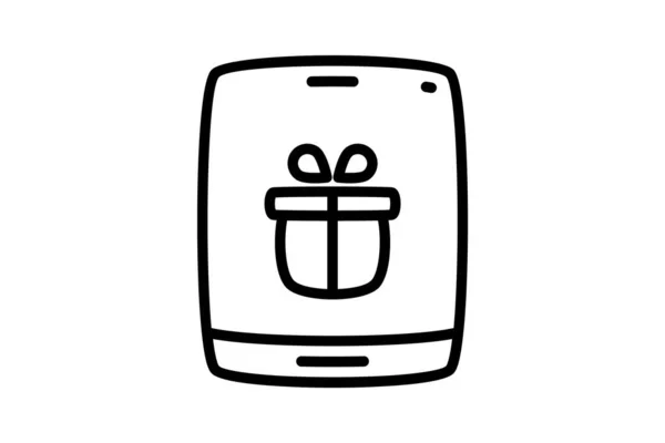 Mobile Gift Line Ikone — Stockvektor