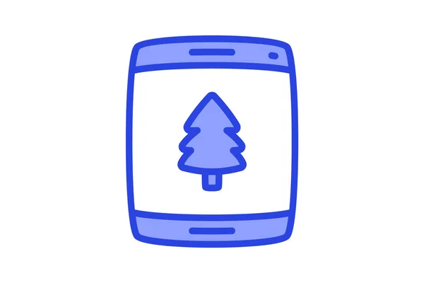 Weihnachtsbaum Ikone Mit Zwei Tönen — Stockvektor
