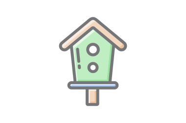 Starling Kutusu, kuş yuvası Vektör Muhteşem Doldurma Simgesi