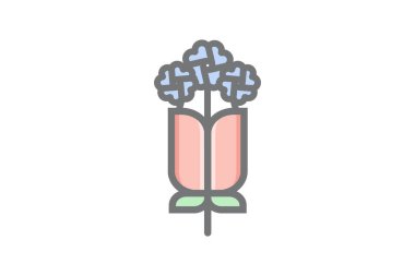 Melodik Çiçek Vektörü Muhteşem Doldur Simgesi