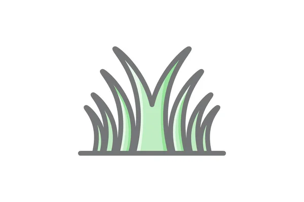 Symbolhaftes Gras Symbole Gass Garten Vector Awesome Fill Icon — Stockvektor