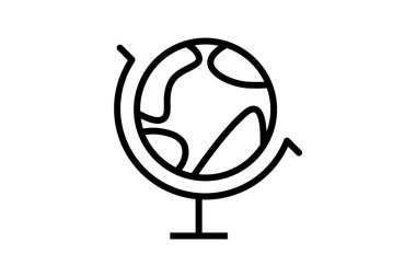 Küresel Peyzaj Vektör Satırı Simgesinde Geziniyor