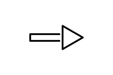 Doğru yönde, düz çizgi biçim vektör simgesi tam olarak düzenlenebilir gidin