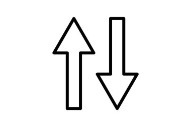 İki Yönde de Yönlendirme Vektör Satırı Simgesi