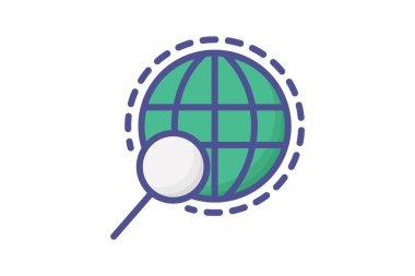 Dünya Vektör Satır Simgesi Keşfediliyor