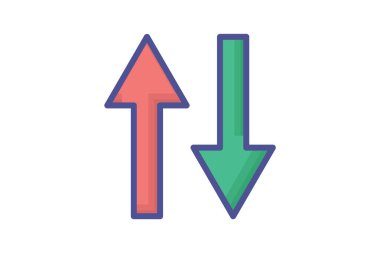 İki Yönde de Yönlendirme Vektör Satırı Simgesi