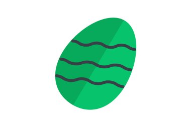 Dalgalı Yumurta, Paskalya, Yumurta Vektörü Düz Simgesi