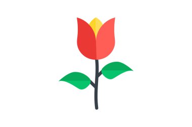 Çiçek, Gül Vektörü Düz Simgesi