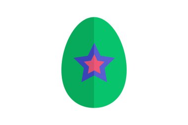 Yıldız Yumurtası, Paskalya, Yumurta Vektörü Düz Simgesi