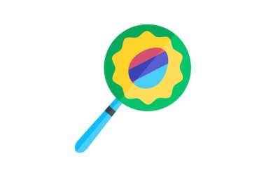 Paskalya Yumurtası Vektörü Düz Simgesi ile Büyüteç