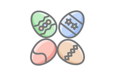 Yumurtalar, Paskalya Yumurtaları, Süslü Yumurta Vektörü Muhteşem Simge