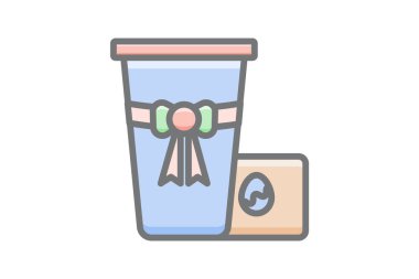 Paskalya Yumurta Kartı Vektörü Muhteşem Simgesi olan Kahve Bardağı