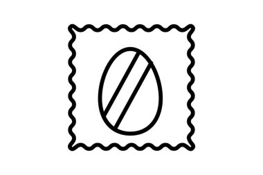 Paskalya Yumurtası Damgası, Damga Vektör Satırı Simgesi