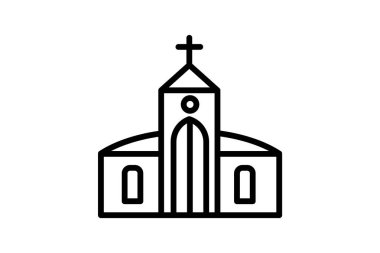 Kilise, Katolik Kilisesi Vektör Hattı Simgesi