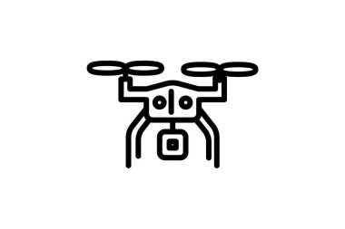 Drone, Quadcopter, Quadrotor Vektör Satır Simgesi