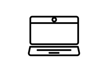 Laptop, Bilgisayar, Taşınabilir Vektör Satırı Simgesi