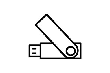 Usb, Teknoloji, Sürücü, Veri Vektör Satırı Simgesi