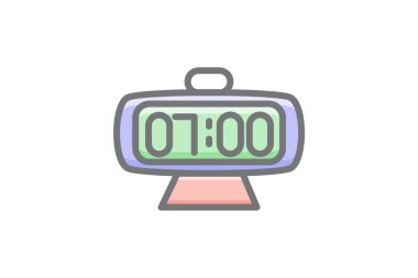 Alarm, Saat, Dijital Saat Vektörü Muhteşem Simge