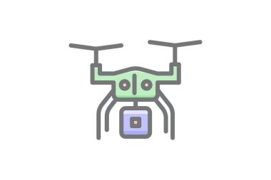 Drone, Quadcopter, Quadrotor Vektör Muhteşem Simge