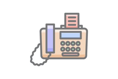 Faks Makinesi, Ofis, İletişim Vektörü Muhteşem Simge