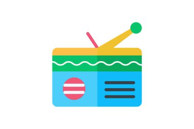 Radyo, Yayın, Kablosuz, Müzik Vektörü Düz Simgesi