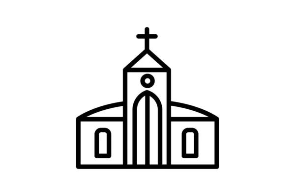 Церква Католицька Церква Векторна Лінія Ікона — стоковий вектор