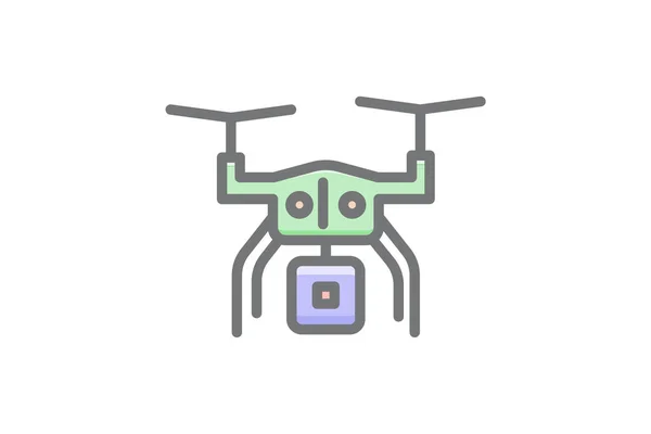 Drone Quadcopter Quadrotor Vector Awesome Icon — Stock Vector