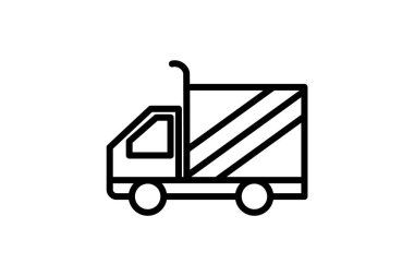Minibüs, Teslimat Minibüsü, Kargo Vektör Hattı Simgesi