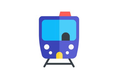 Tren, Demiryolu, Lokomotif Vektörü Düz Simge