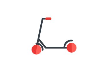 Tekme Scooter, Scooter, Taşınabilirlik Vektörü Düz Simgesi