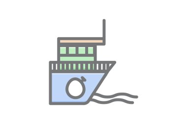 Gemi, Tekne, Denizcilik Vektörü Muhteşem Doldur Simgesi