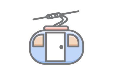 Kablo Araba, Gondol, Dağ Taşıma Vektörü Muhteşem Doldur Simgesi