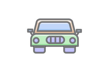 Aracın Ön Görünümü, Araç Vektörü Muhteşem Simgeyi Doldur