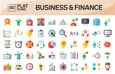 İş ve Finans Düz Simgeleri Vol 2 'yi Paketle