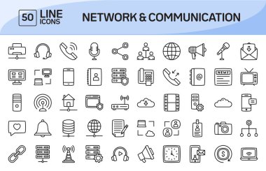 Ağ ve İletişim Satırı Simgeleri Vol 1 'i Paketle