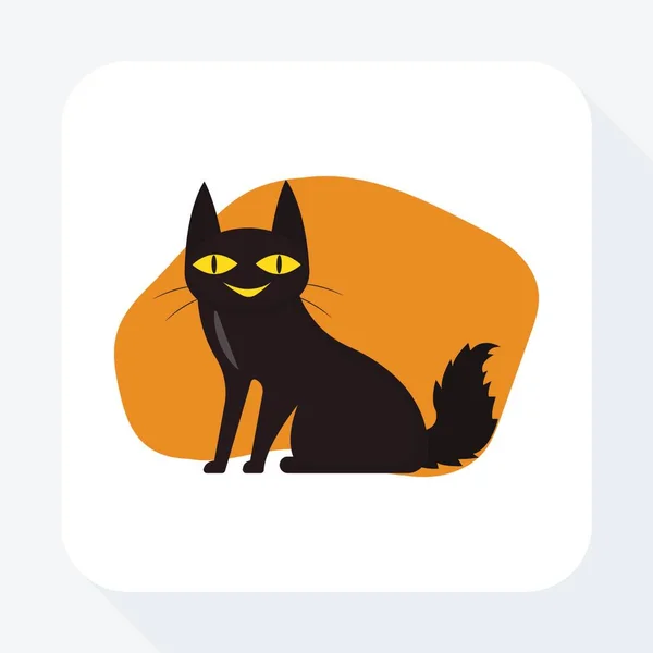 Menacing Halloween Cat Icon — Stock Vector