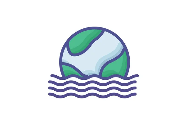 Confronting Climate Change Surface Icon — Stock Vector