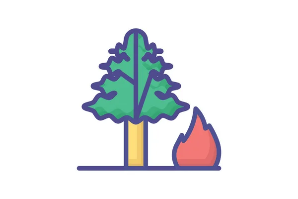 Trees Climate Interplay Icon — Stock Vector