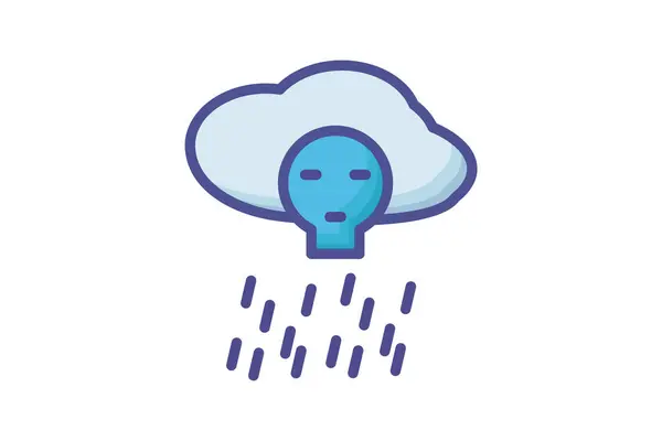 Rain Consequences Effects Icon — Stock Vector