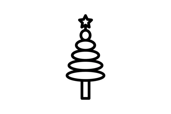 マジェスティックホリデーオパレンスクリスマスツリーアイコン — ストックベクタ